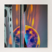 大月カラフルが水面に浮き上がり反射する ジグソーパズル (横)