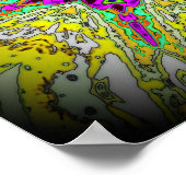 大根のオイルとビネガー - カラフルなパターン v1 ポスター (角)