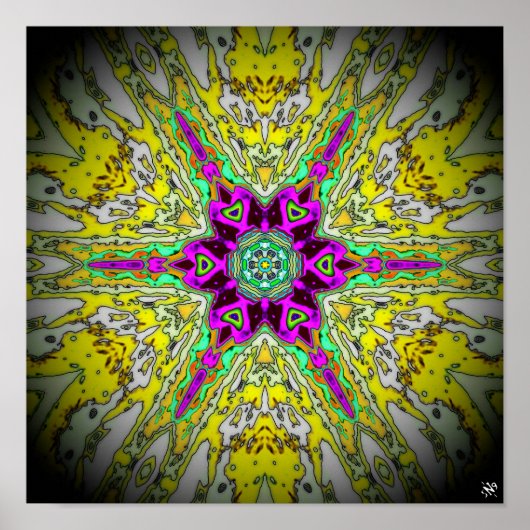 大根のオイルとビネガー - カラフルなパターン v1 ポスター (正面)