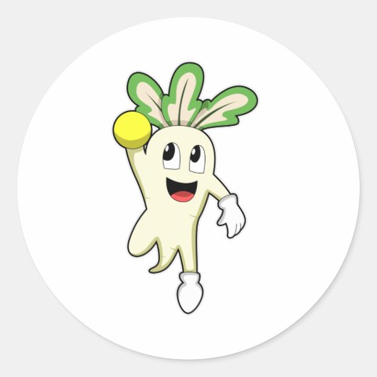 大根のハンドボール選手 ラウンドシール (正面)