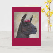 大根の冠を持つラマ カード (黄色い花)