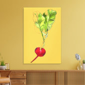 大根の野菜の水の色のアートイラストレーション キャンバスプリント (インサイチュ (リビング))