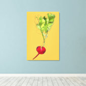 大根の野菜の水の色のアートイラストレーション キャンバスプリント (インサイチュ (ウッドフロア))