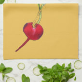 大根の野菜の水の色イラストレーションアート キッチンタオル (折り畳み)