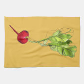 大根の野菜の水の色イラストレーションアート キッチンタオル (横)