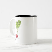 大根の野菜の水の色イラストレーションアート ツートーンマグカップ (正面左)