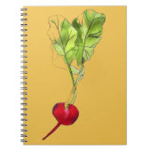 大根の野菜の水の色イラストレーションアート ノートブック (正面)