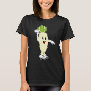 大根アイススケートで滑るアイススケート Tシャツ