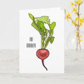 大根イラストレーション カード (黄色い花)