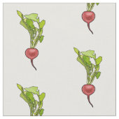 大根イラストレーション ファブリック (クローズアップ)