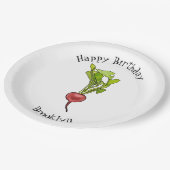 大根イラストレーション ペーパープレート (アングル)