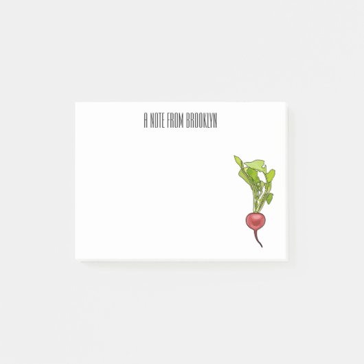 大根イラストレーション ポストイット (正面)