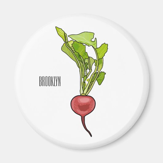 大根イラストレーション マグネット (正面)