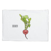 大根イラストレーション 枕カバー (裏面)