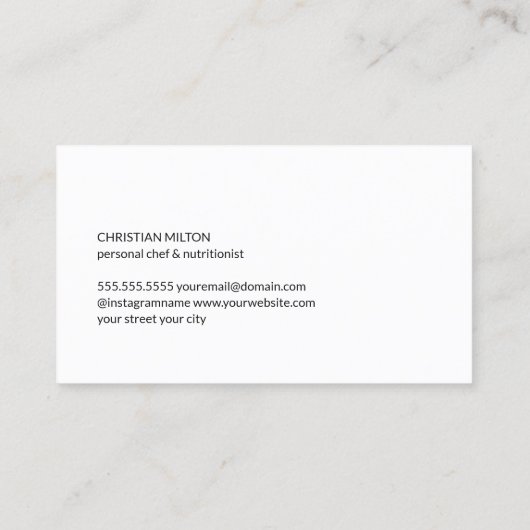 大根エレガント写真パーソナルシェフケータリング 名刺 (裏面)