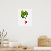 大根オーガニック水色 ポスター (キッチン)