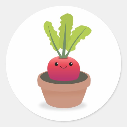 大根キャラクター ラウンドシール (正面)