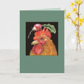 大根ハットカード付き鶏 カード (黄色い花)