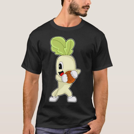 大根バスケットボール選手バスケットボール Tシャツ (正面)