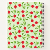 大根レッドグリーンパターンレシピ空白のクックブック ノートブック (裏面)