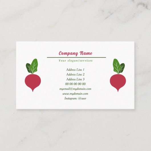 大根野菜名刺 名刺 (正面)