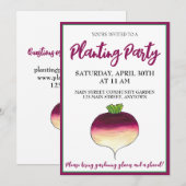 大根 カブ 野菜 Vegetable 地域のガーデンパーティー 招待状 (正面/裏面)