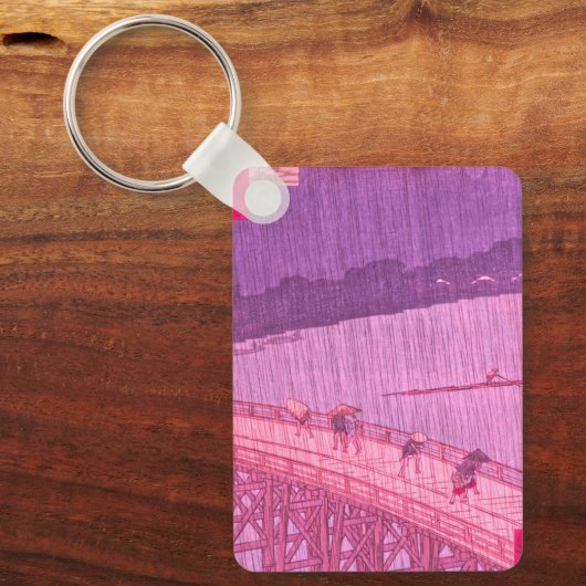 大橋橋と安宅を抜ける突然のシャワー キーホルダー (正面)