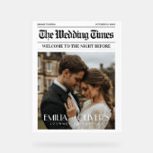 大歓迎の前夜結婚の新聞 アクリルサイン (正面)