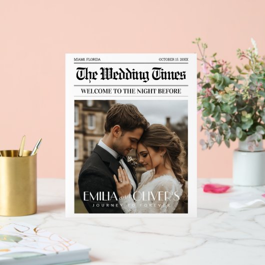 大歓迎の前夜結婚の新聞 アクリルサイン (ウェディング)