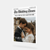 大歓迎の前夜結婚の新聞 アクリルサイン (傾斜)