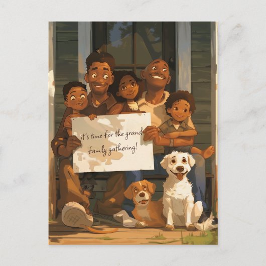 大歓迎の家族 ポストカード (正面)