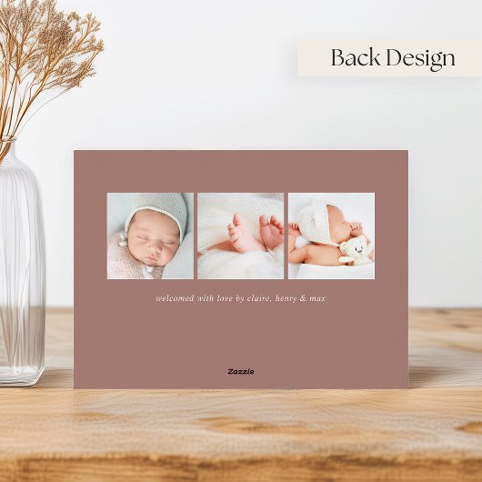 大歓迎 |バラゴールドフォイル誕生発表 箔招待状