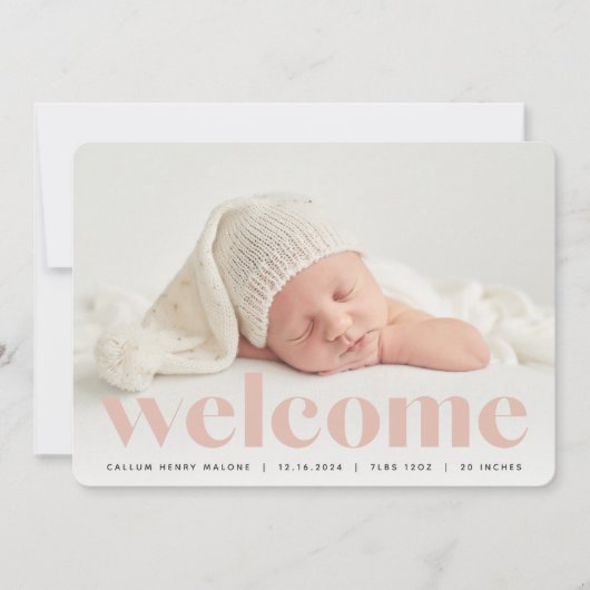 大歓迎 |写真の誕生のお知らせ 案内状 (正面)