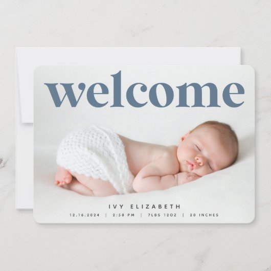 大歓迎 |写真の誕生のお知らせ 案内状 (正面)