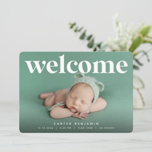 大歓迎 |写真の誕生のお知らせ 案内状 (スタンド正面)