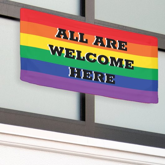 大歓迎 横断幕 (ビルの外側)