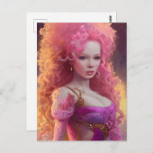 大毛女性はがき ポストカード (正面/裏面)