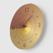 大気の金ゴールドとタン>単純クロック ラージ壁時計 (傾斜)