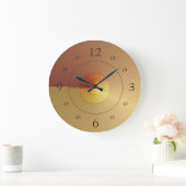 大気の金ゴールドとタン>単純クロック ラージ壁時計 (ホーム)