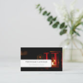 大気イベント管理者用の光沢のあるキャンドルライト 名刺 (スタンド正面)