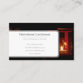 大気イベント管理者用の光沢のあるキャンドルライト 名刺 (裏面)