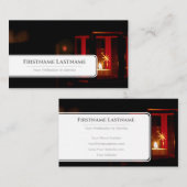 大気イベント管理者用の光沢のあるキャンドルライト 名刺 (正面/裏面)