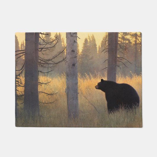 大気ブラックベア ドアマット (正面)