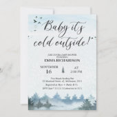 大気ベビーベビーシャワー外は寒い 招待状 (正面)