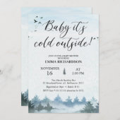大気ベビーベビーシャワー外は寒い 招待状 (正面/裏面)
