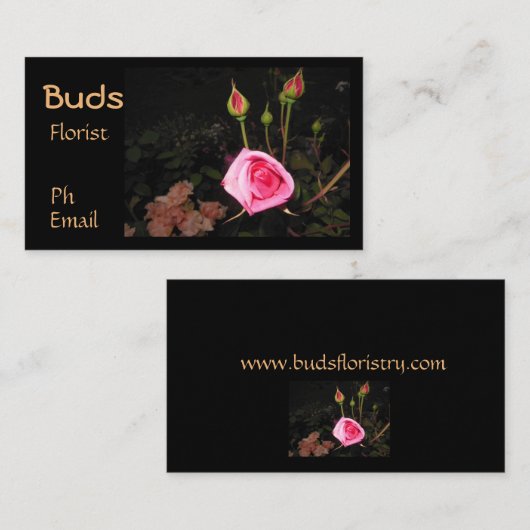 大気ローズバッド>プロフェッショナルフローリストカード 名刺 (正面/裏面)