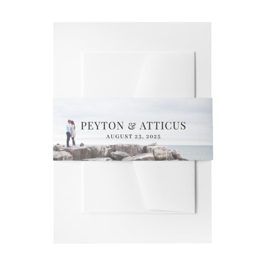 大気景観写真結婚のBellyband 招待状ベリーバンド (正面例)