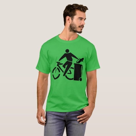 大気汚染を減らして下さい: バイクに乗って下さい Tシャツ (正面フル)