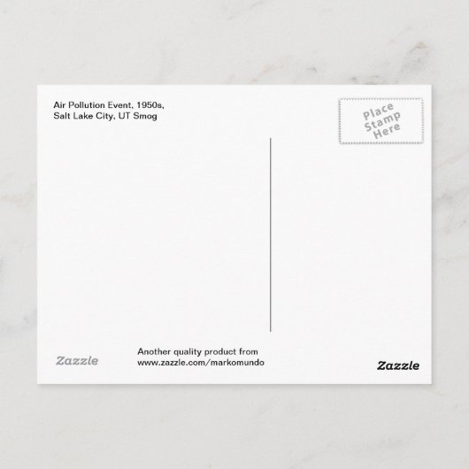 大気汚染イベント、ソルトレークシティー、UT Smog Vinta ポストカード (裏面)