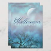 大気的なムードのハロウィンパーティー招待状 招待状 (正面/裏面)